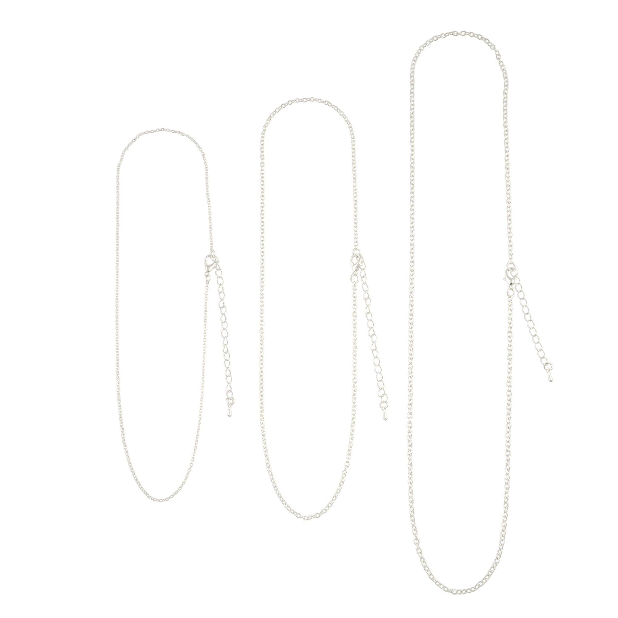 Silver Plated Cable Necklace Set by Bead Landing™